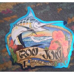 Ron Jon Surf Shop Marlin Reel Deal Floral Wave Cocoa Beach Fla. Sticker Decal